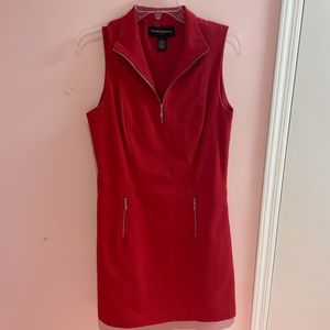 Red Dress with Zipper Detailing